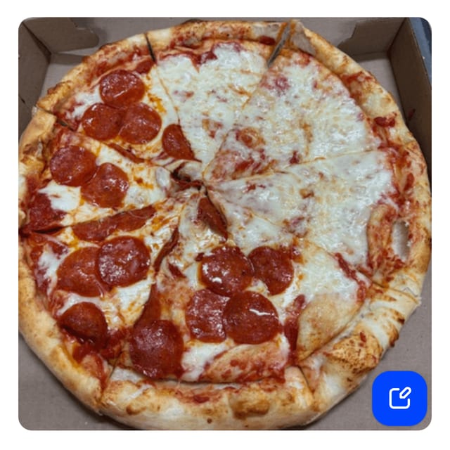 1/2 Pepperoni Pizza (Small 12”).